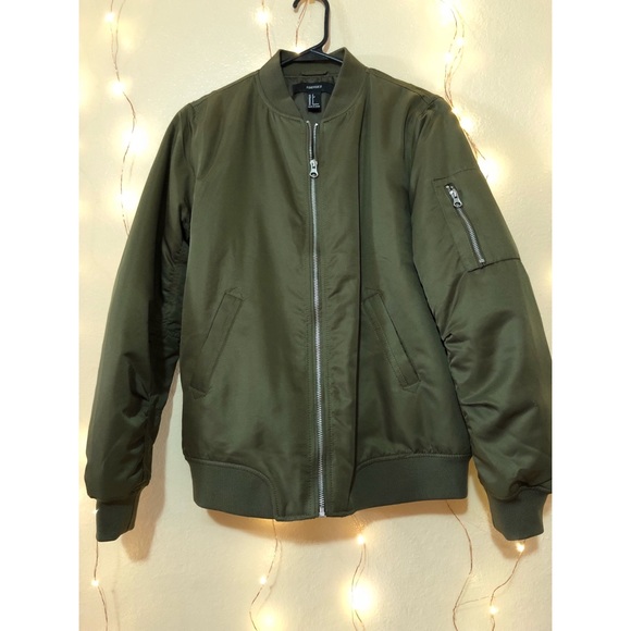 🖤SOLD🖤Forever 21 olive bomber jacket - Picture 4 of 4